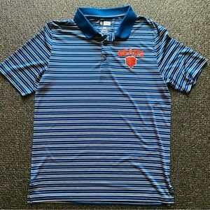 Chicago Bears NFL Team Apparel Striped Blue Polo Shirt Size Large
